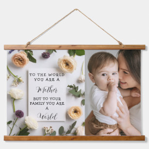I Love My Mom Mother's day Floral Keepsake Hanging Tapestry