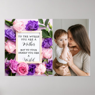 I Love My Mom Mother's day Floral Keepsake Poster