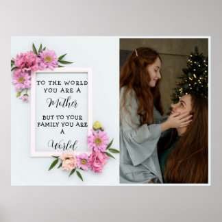 I Love My Mom Mother's day Floral Keepsake Poster