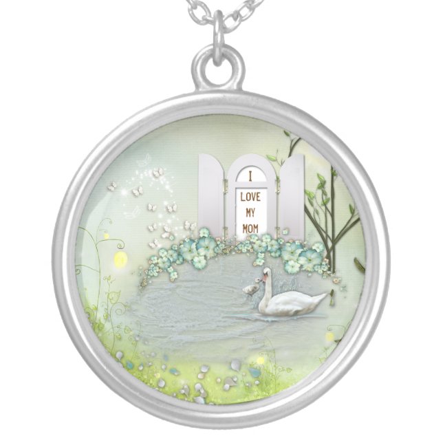 I LOVE MY MOM  ROUND NECKLACE (Front)