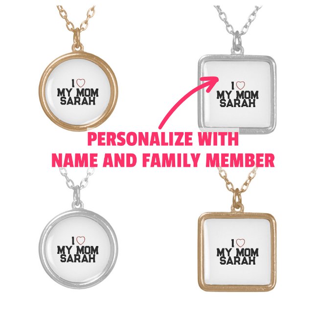 I Love My Mom Silver Plated Necklace (I Love My Mom Silver Plated Necklace)