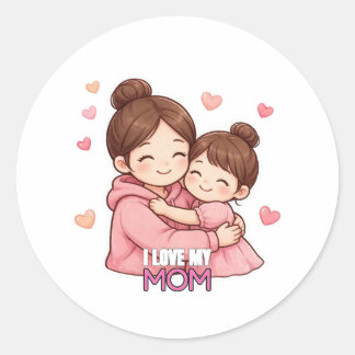 I Love My Mom Sticker - Cute Vinyl Decal Gift