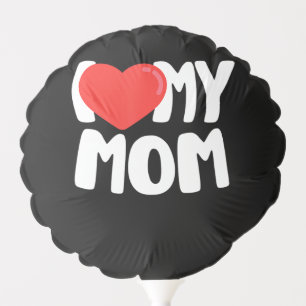 I Love My Mom TShirt with Large Red Heart Balloon