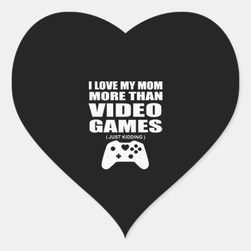 I Love My Mom Video Gamer Valentines Day Gift Boys Heart Sticker