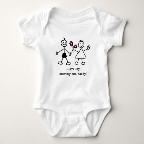 I love My Mommy and Daddy Baby Bodysuit