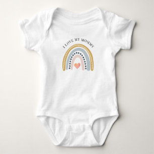 I Love My Mommy Boho Rainbow Baby Bodysuit