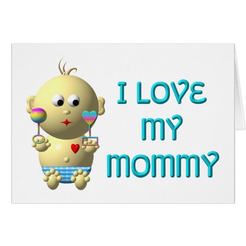 I love my mommy Bouncing Baby with Heart  Rattles