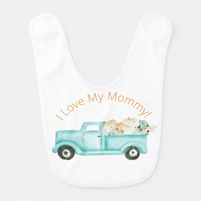 I Love My Mommy - Daddy Bib Fox Baby Shower Gift (Front)