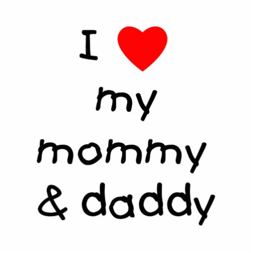 I Love My Mommy And Daddy Sketch Coloring Page.