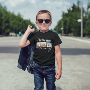 I love my mommy handwritten text, photo black  baby T-Shirt