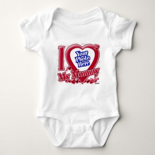 I Love My Mommy red heart _ photo Baby Bodysuit