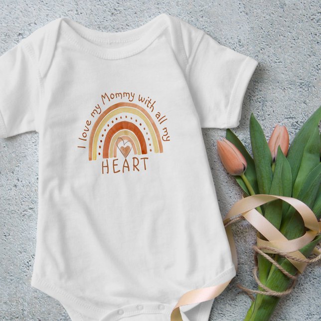 I Love My Mommy With All My Heart - Clay Baby Bodysuit (Creator Uploaded)