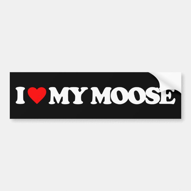 I LOVE MY MOOSE BUMPER STICKER (Front)