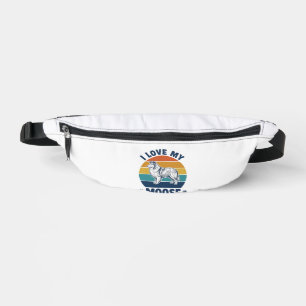 I Love My Moose Dog Retro Engraving Design_1 Fanny Pack