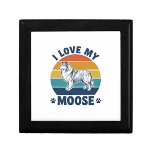 I Love My Moose Dog Retro Engraving Design_1 Gift Box