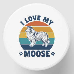 I Love My Moose Dog Retro Engraving Design_1 Mini Candle Favors