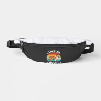 I Love My Moose Retro Collie Dog Fanny Pack