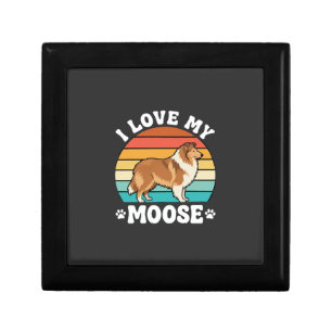 I Love My Moose Retro Collie Dog Gift Box