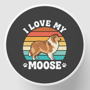 I Love My Moose Retro Collie Dog Mini Candle Favors