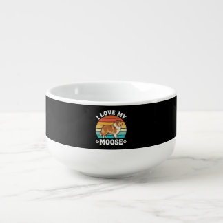 I Love My Moose Retro Collie Dog Soup Mug