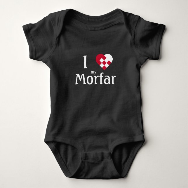 I Love My Morfar (mother's father) cute baby Bodysuit (Front)