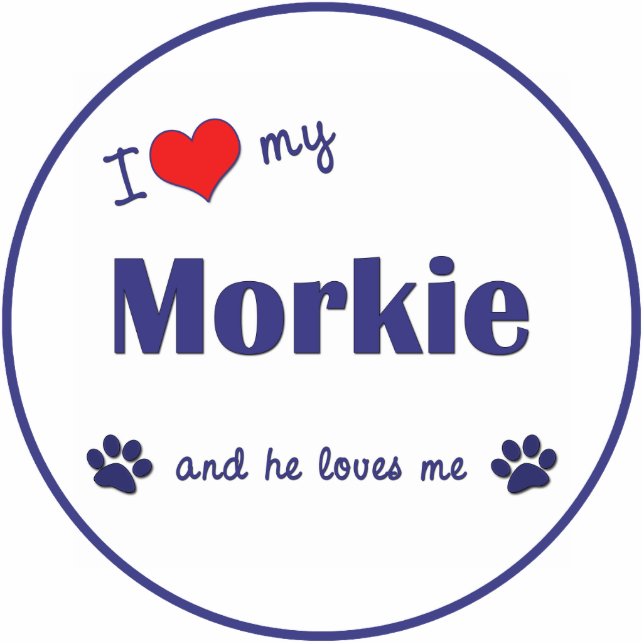 I Love My Morkie (Male Dog) Cutout (Front)