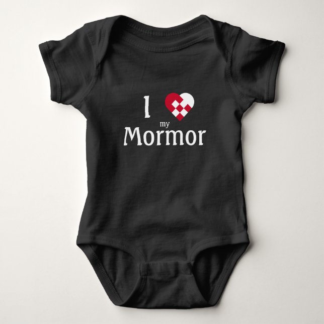 I Love My Mormor (mother's mother) cute baby Bodysuit (Front)