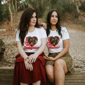 I Love My Mother Heart Photo Mothers Day T-Shirt