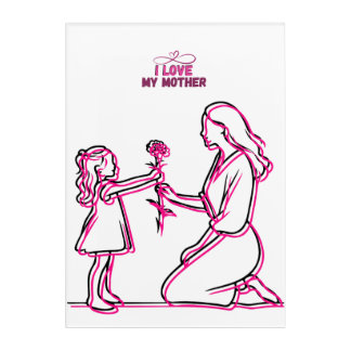 I Love My Mother – Heartfelt Line Art Design