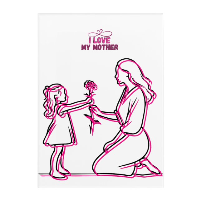 I Love My Mother – Heartfelt Line Art Design (Front)