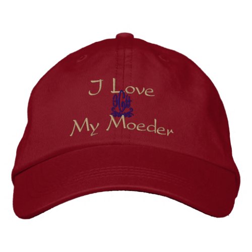 I Love My Mother In Afrikaans Red Embroidered Baseball Hat