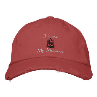 I Love My Mother In Italian White Embroidered Baseball Cap
