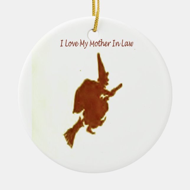 I love my mother in law ceramic ornament (Front)