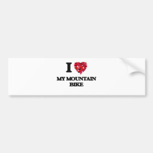 I Love My Mountain Bike Bumper Sticker