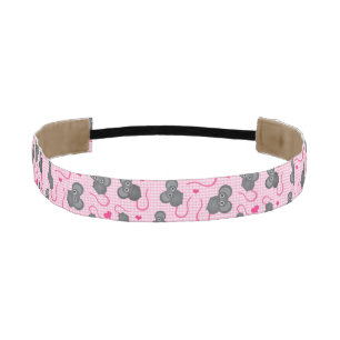 I love my mouse pattern in pink athletic headband