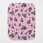 I love my mouse pattern in pink baby burp cloth