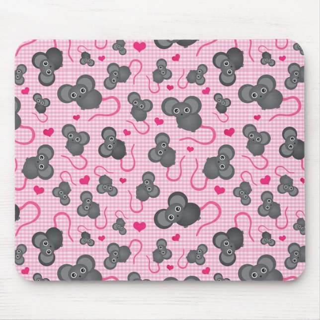 I love my mouse pattern in pink mouse pad (Front)