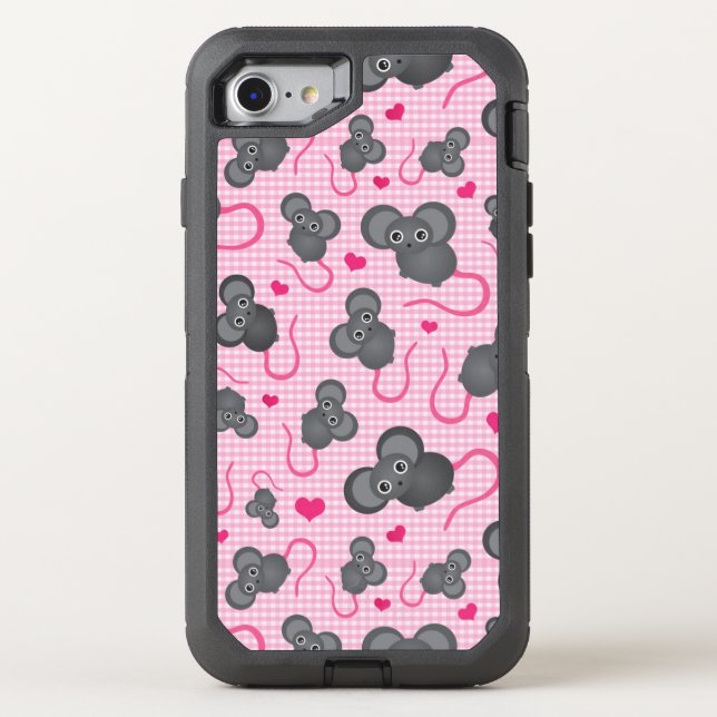 I love my mouse pattern in pink otterbox iPhone case (Back)