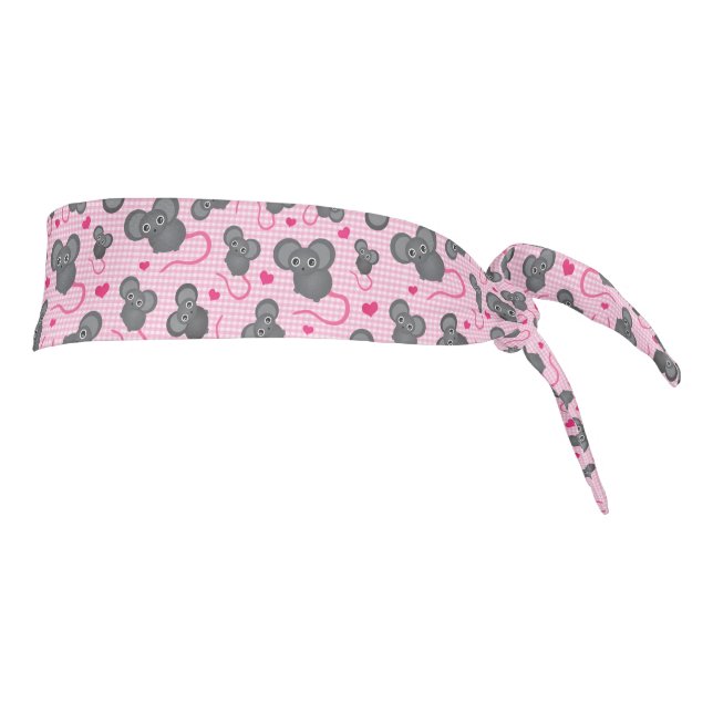 I love my mouse pattern in pink tie headband (Rotate 90)