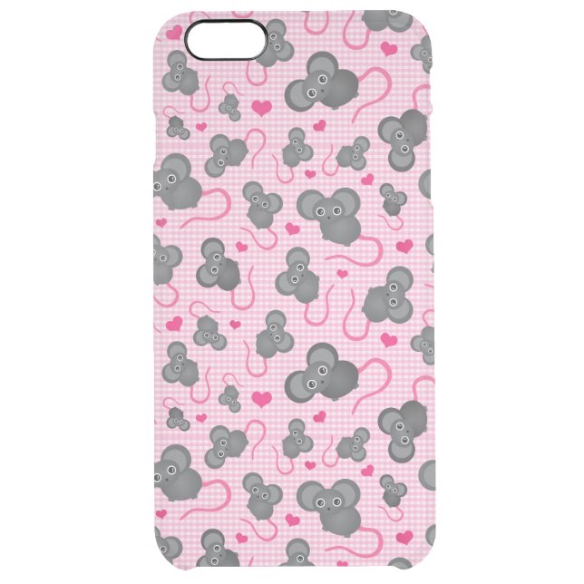I love my mouse pattern in pink uncommon iPhone case (Back)