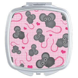 I love my mouse pattern in pink vanity mirror
