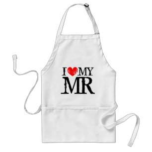 I love my mr aprons for women I heart my husband