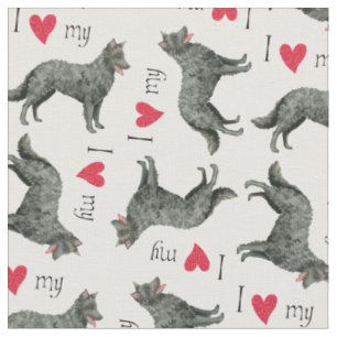 I Love my Mudi Fabric