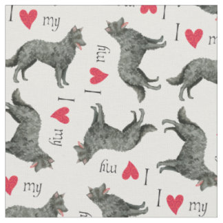I Love my Mudi Fabric