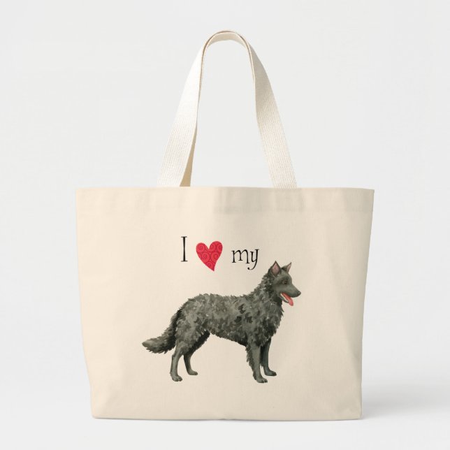 I Love my Mudi Large Tote Bag (Front)