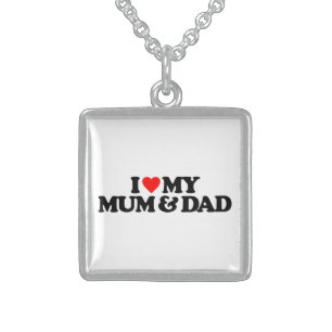 I LOVE MY MUM & DAD STERLING SILVER NECKLACE