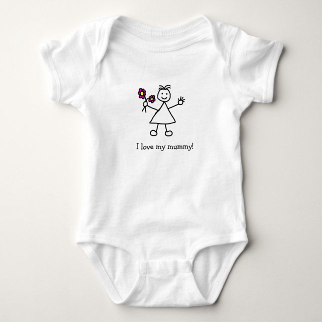 I love My Mummy Girl Baby Bodysuit (Front)