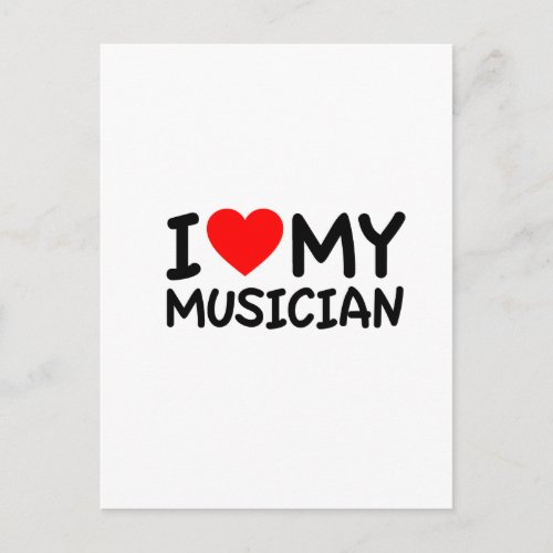 I love my musician postcard