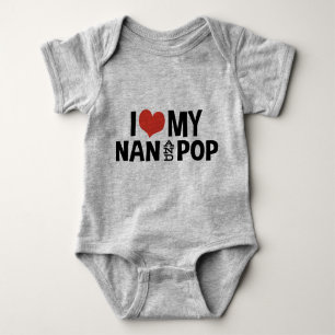 I Love My Nan and Pop Baby Beanie Baby Bodysuit