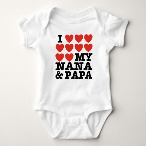 I Love My Nana And Papa Baby Bodysuit